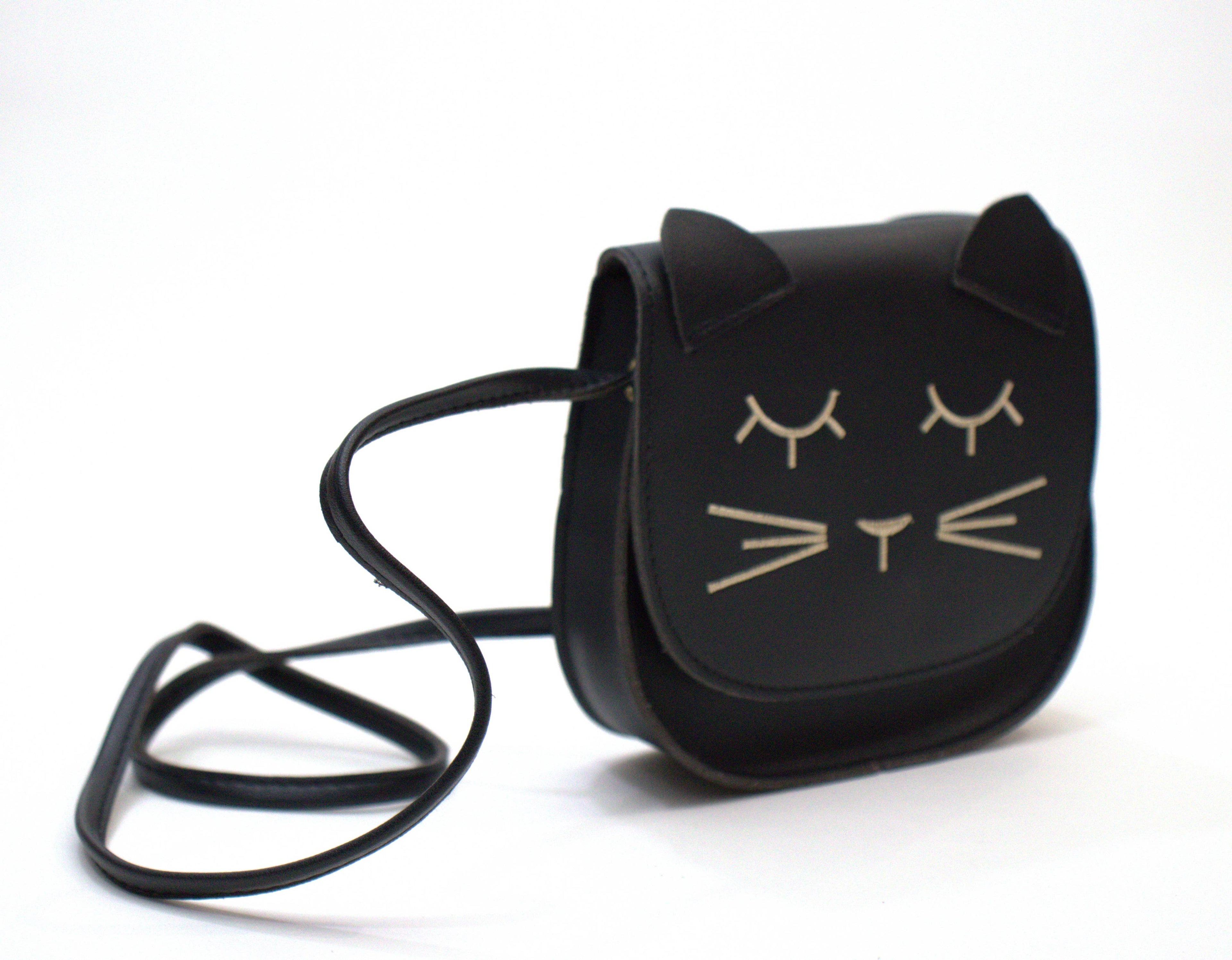 Borsa a tracolla per bambini con gatto nero Mina