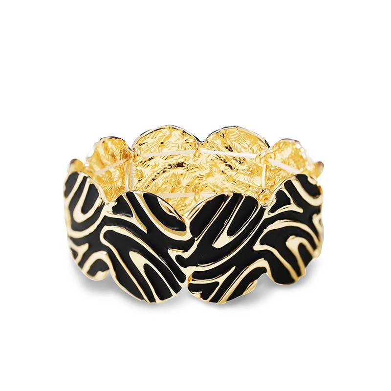 BRACCIALE ELASTICO SMALTATO CON MOTIVO ASTRATTO