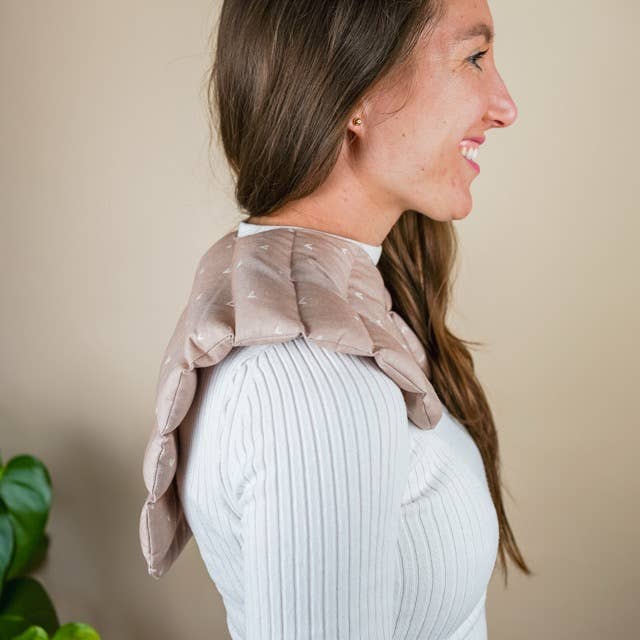 Cuscino termico riempito con farro per il collo cuscino di farro rosa