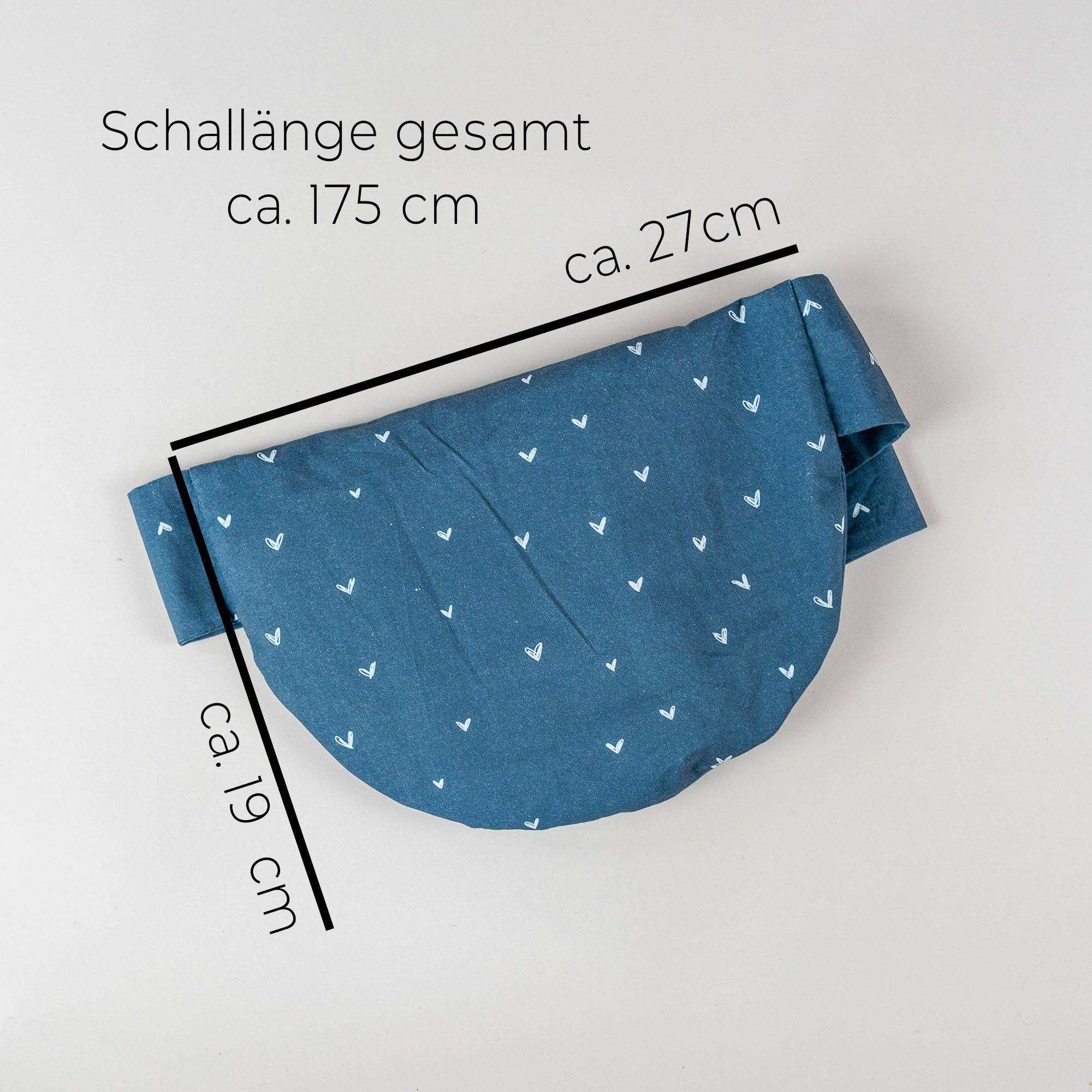 Cuscino di semi da legare - Fascia pancia cuoricini blu