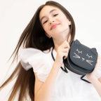 Borsa a tracolla per bambini con gatto nero Mina