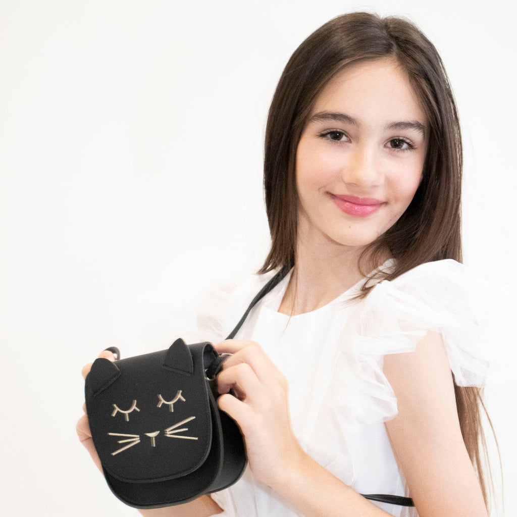 Borsa a tracolla per bambini con gatto nero Mina