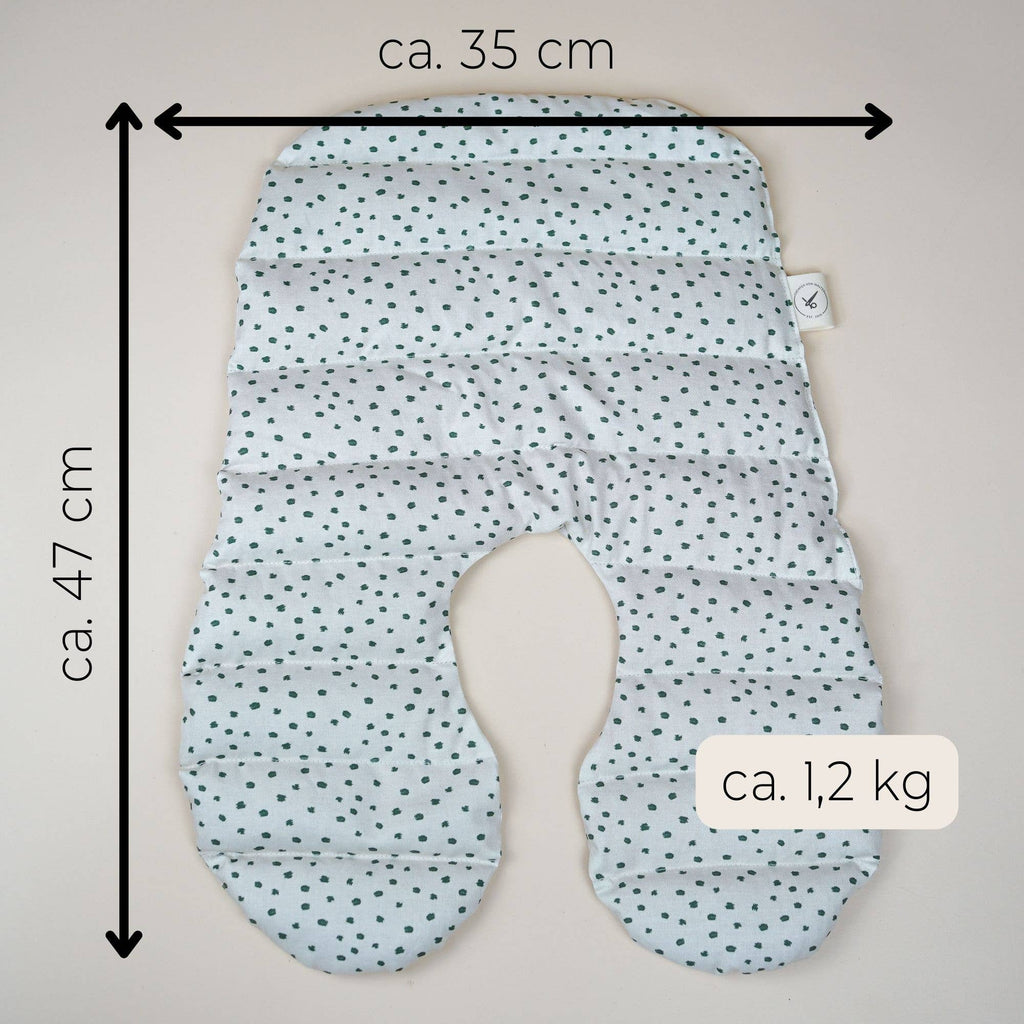 Cuscino di semi biologico di farro per il collo - Cuscino per il collo a pois