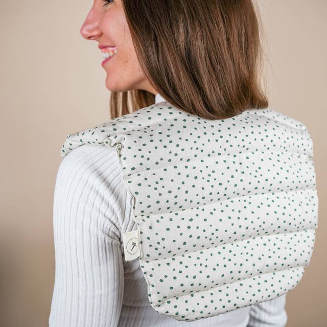 Cuscino di semi biologico di farro per il collo - Cuscino per il collo a pois