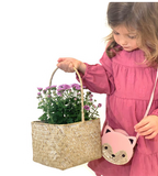 Borsa a tracolla per bambini a forma di gatto rosa Gaspard