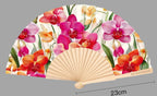 Ventaglio con stampa orchidee 23 cm