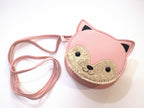 Borsa a tracolla per bambini a forma di gatto rosa Gaspard