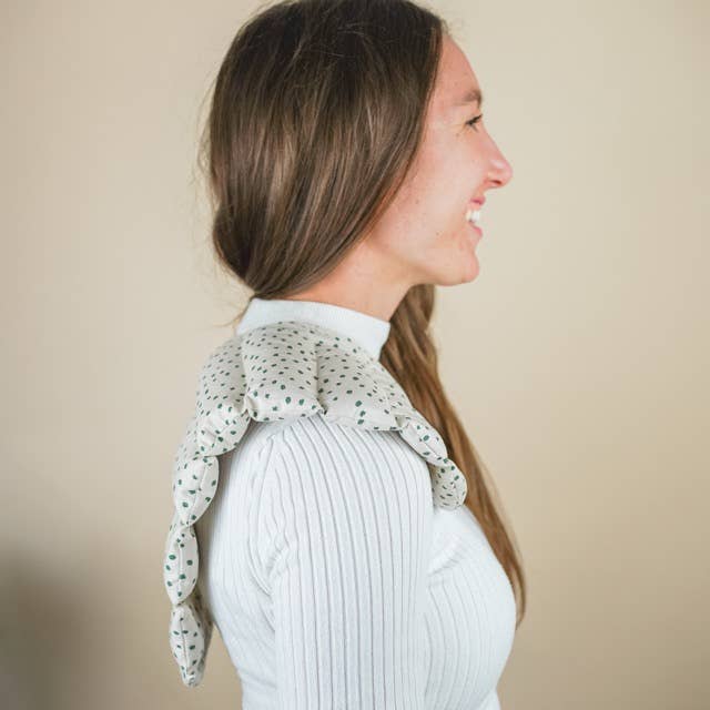 Cuscino di semi biologico di farro per il collo - Cuscino per il collo a pois