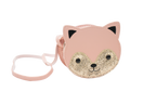 Borsa a tracolla per bambini a forma di gatto rosa Gaspard