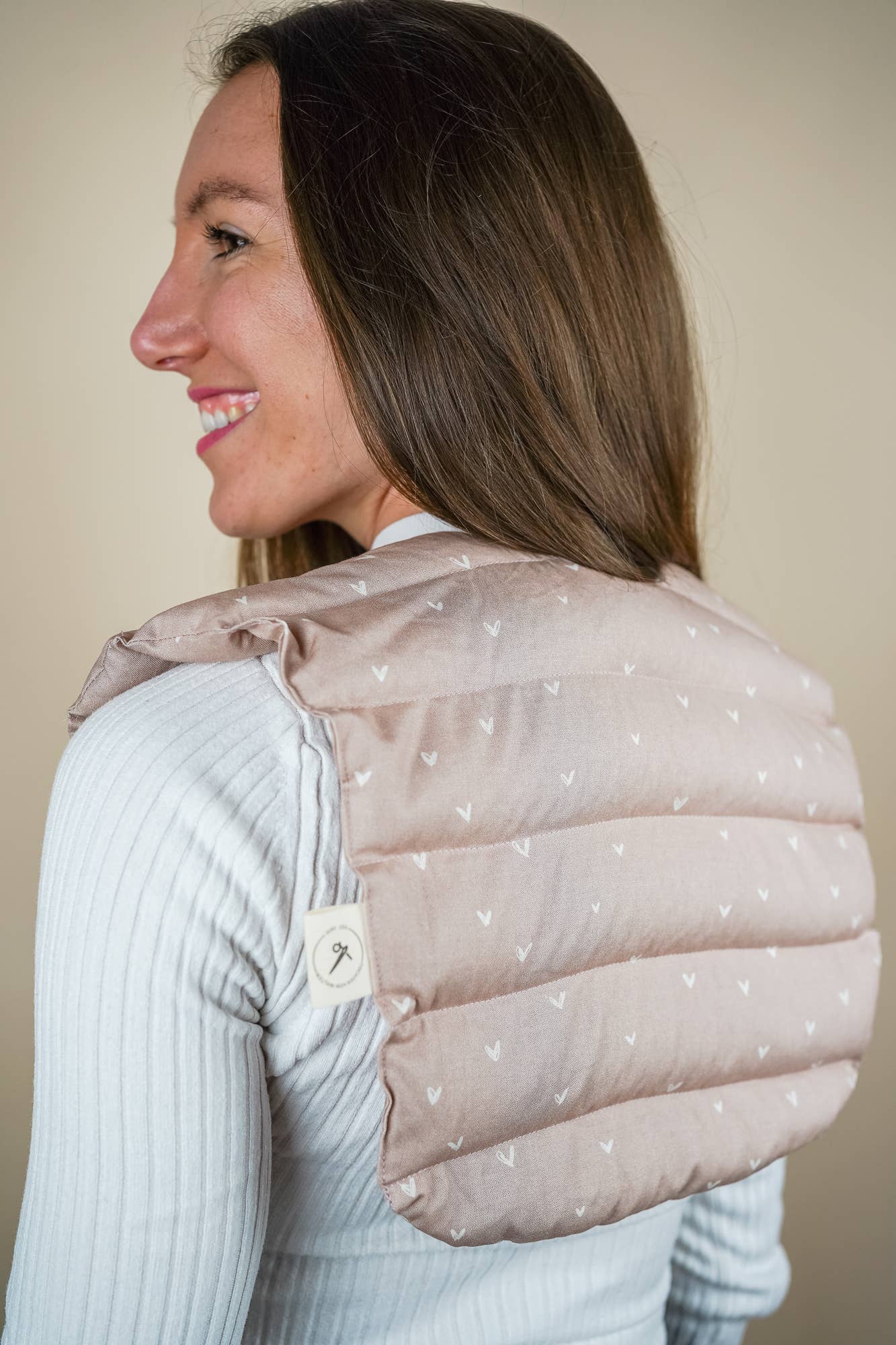 Cuscino termico riempito con farro per il collo cuscino di farro rosa