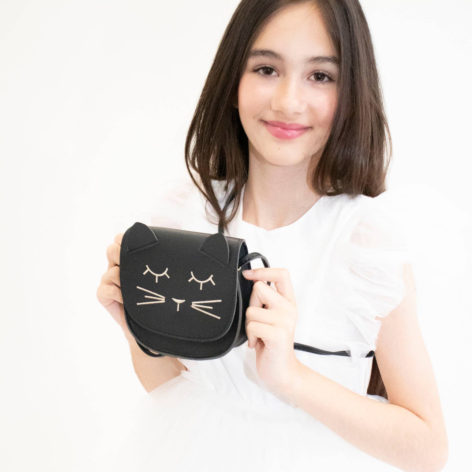 Borsa a tracolla per bambini con gatto nero Mina