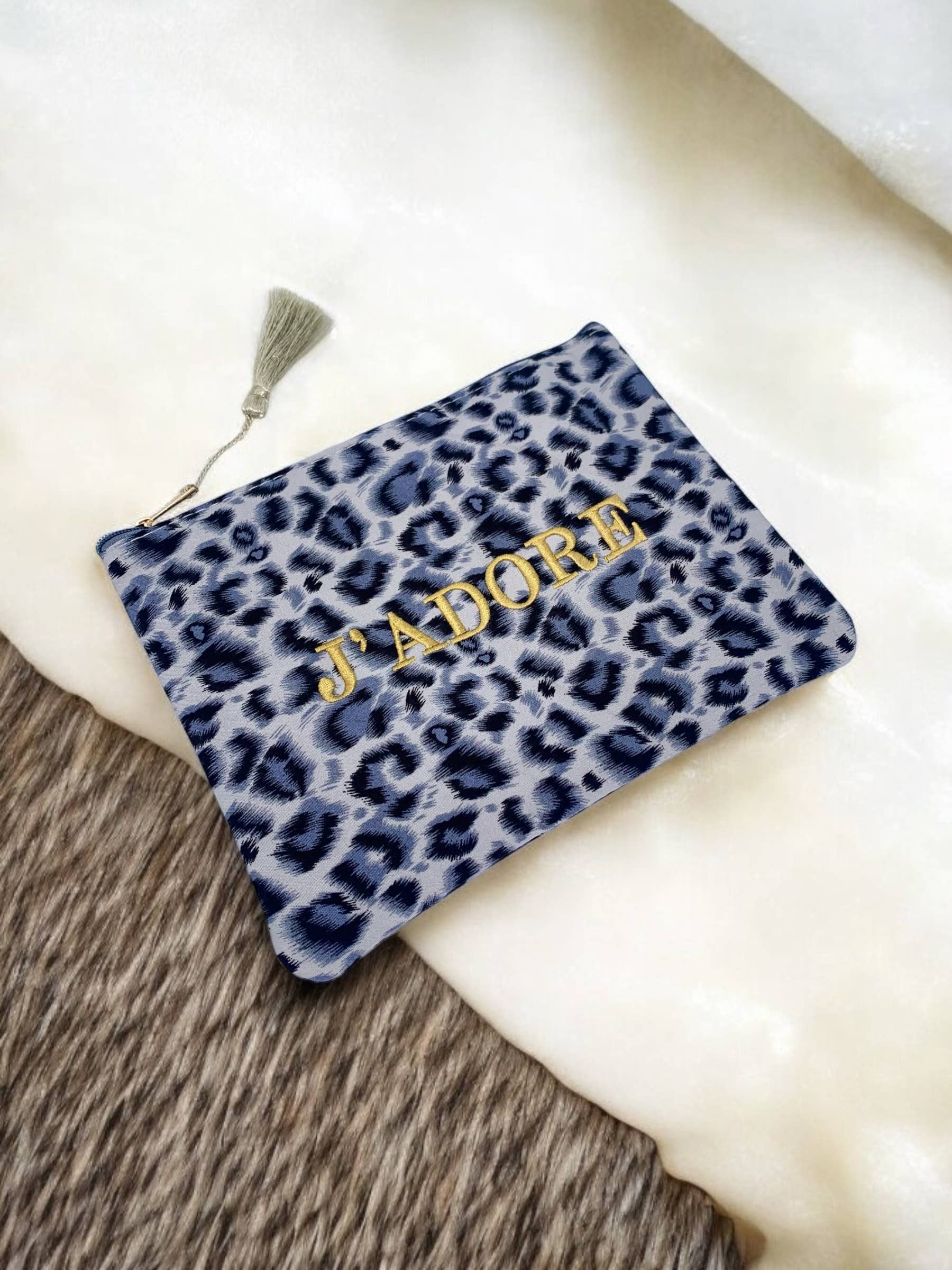 Borsa trucco leopardata 20x15 cm