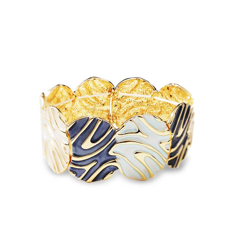 BRACCIALE ELASTICO SMALTATO CON MOTIVO ASTRATTO