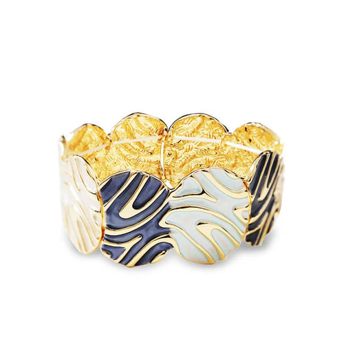 BRACCIALE ELASTICO SMALTATO CON MOTIVO ASTRATTO