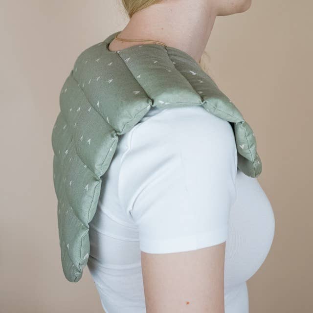 Cuscino termico riempito con farro - Cuscino per il collo al farro Matcha