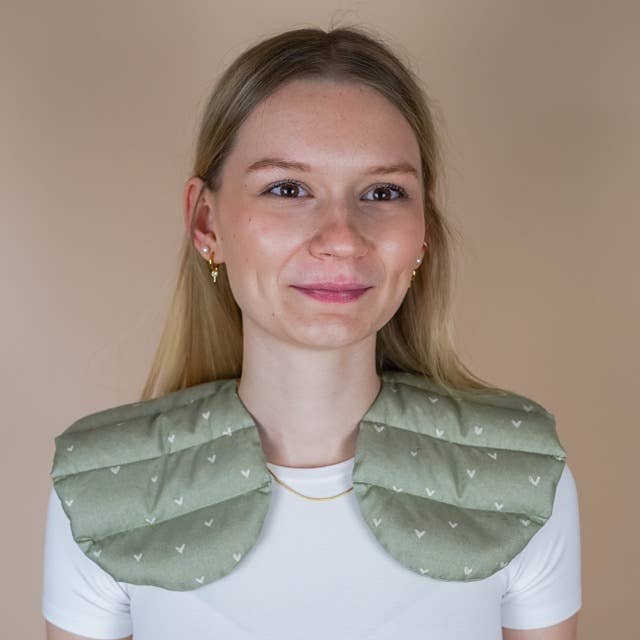 Cuscino termico riempito con farro - Cuscino per il collo al farro Matcha