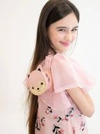 Borsa a tracolla per bambini a forma di gatto rosa Gaspard