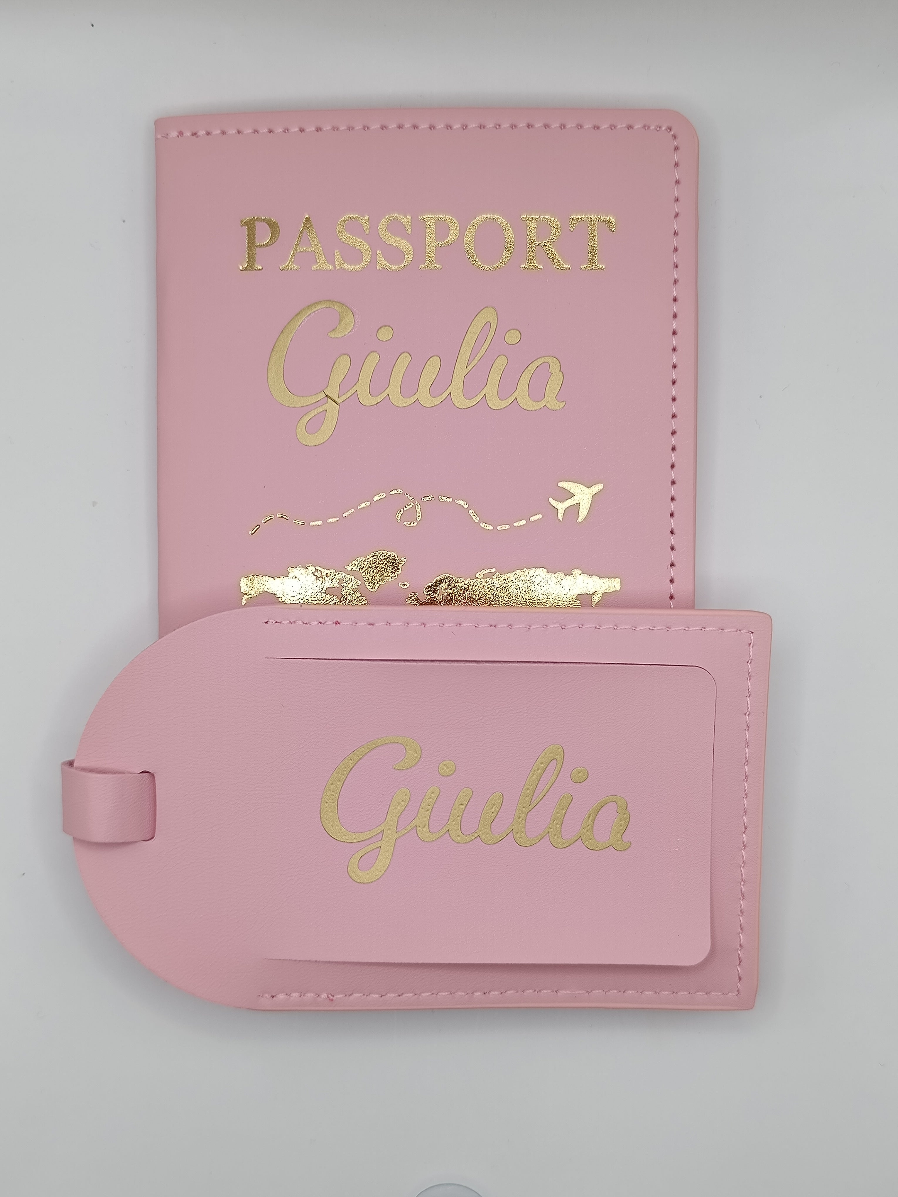 ✈️ Porta Passaporto + Etichetta Bagaglio Personalizzati